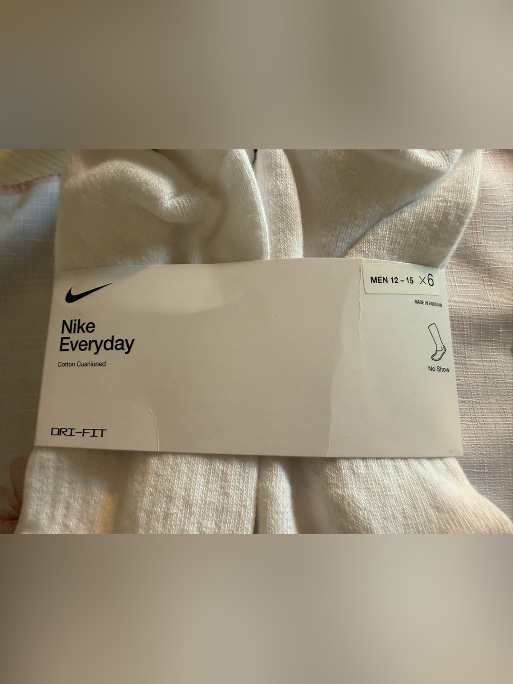 Nike Men’s Everyday cotton Cushioned No show socks Men’s XL 12-16 6 pack NWT